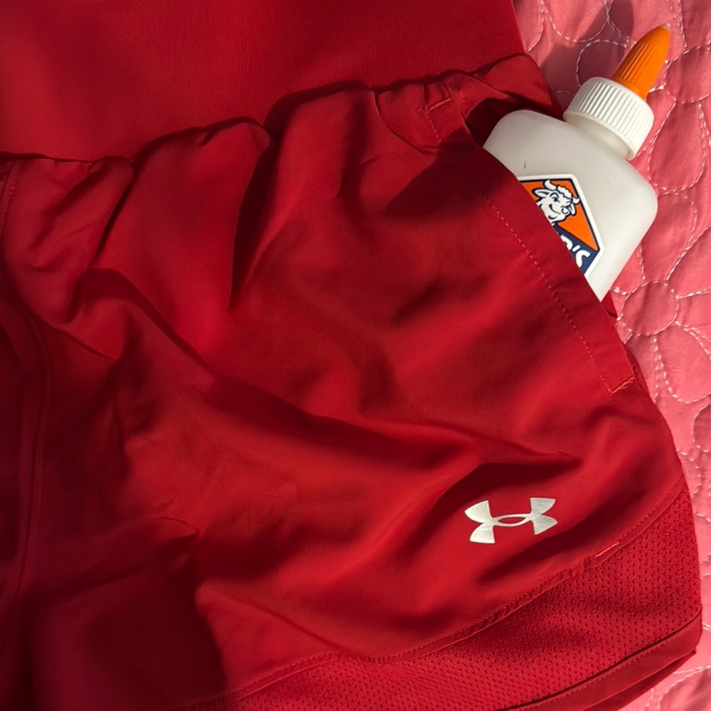 Under Armour Women's Red Athletic Shorts - Picture 3 of 3